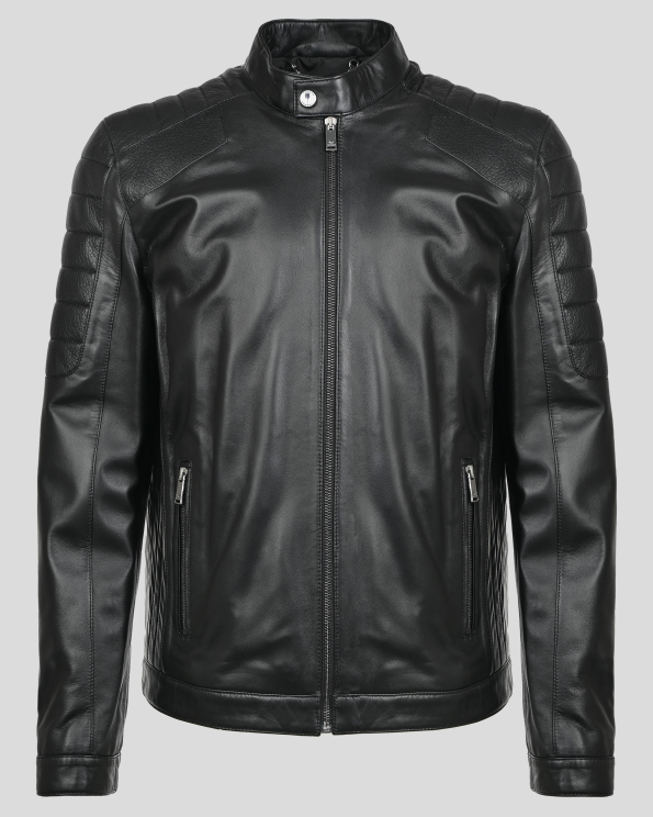  ЧЕРНО ЯКЕ ОТ АГНЕШКА КОЖА С ДЕКОРАТИВНИ ДЕТАЙЛИ И ЛОГО АКСЕСОАР