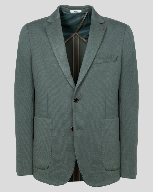 ЗЕЛЕНО САКО С ПОЛУХАСТАР И ВЪНШНИ ДЖОБОВЕ