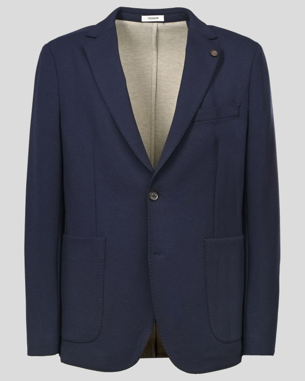 ТЪМНОСИНЬО САКО БЕЗ ХАСТАР С ВЪНШНИ ДЖОБОВЕ И ЕДИН ШЛИЦ