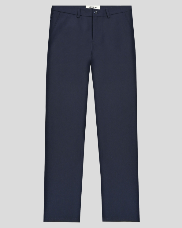 ТЪМНОСИН ЧИНО ПАНТАЛОН С ЕДИНИЧНИ ФИЛЕТКИ СИЛНО ВТАЛЕН СИЛУЕТ