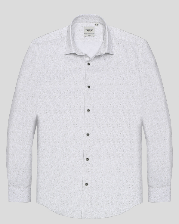 ВТАЛЕНА БЯЛА РИЗА В КОНТРАСТЕН ДЕСЕН С ПЕЙСЛИ МОТИВИ