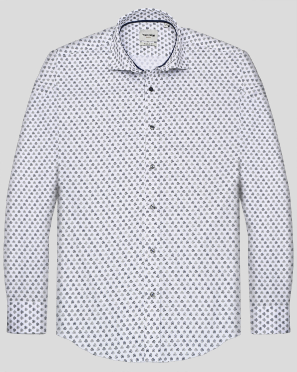 БЯЛА РИЗА В СИТНА СТРУКТУРА С КОНТРАСТНИ ФЛОРАЛНИ ЕЛЕМЕНТИ