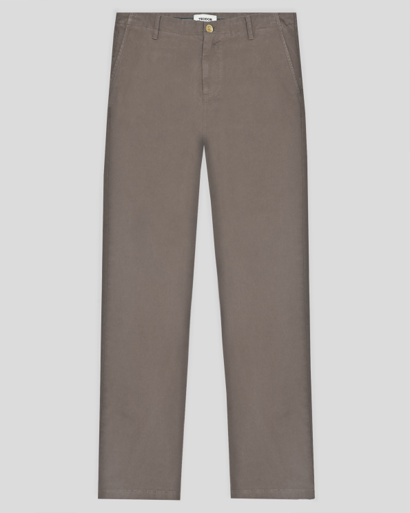 СИВО-КАФЯВ ЧИНО ПАНТАЛОН С ДВОЙНИ ФИЛЕТКИ СВОБОДЕН СИЛУЕТ