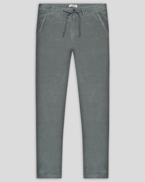 ЧИНО ПАНТАЛОН С ДВОЙНИ ФИЛЕТКИ И ЛОГО В ЦВЯТ ПЕТРОЛ