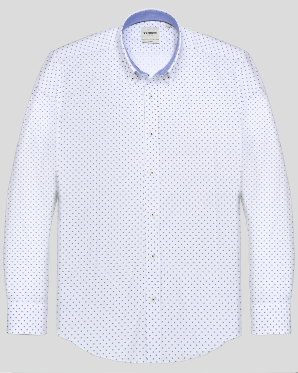 БЯЛА РИЗА В СИТНА СТРУКТУРА С ЕФЕКТЕН КОНТРАСТЕН ПРИНТ