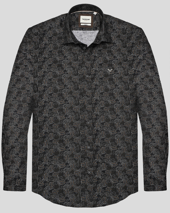 МНОГОЦВЕТНА РИЗА ОТ ФИН ПАМУК С ФЛОРАЛЕН ДЕСЕН