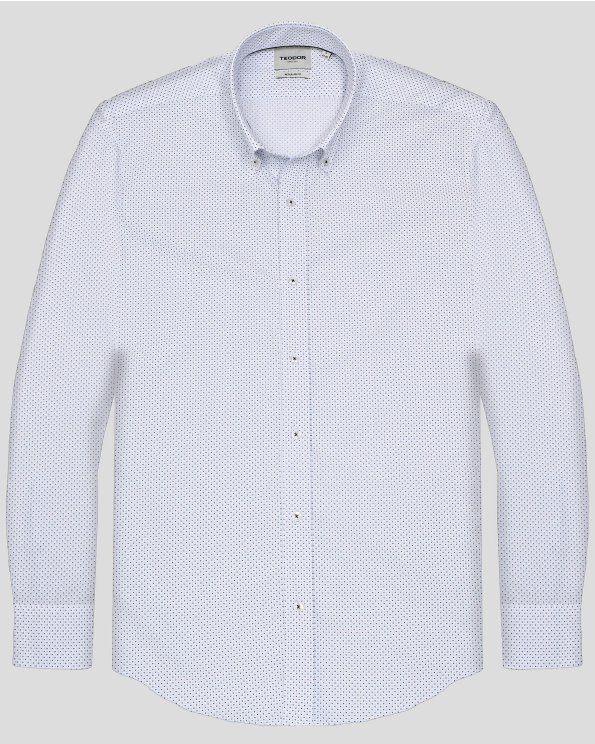 БЯЛА РИЗА В СИТЕН КОНТРАСТЕН ПРИНТ С БРОДЕРИЯ ЛОГО