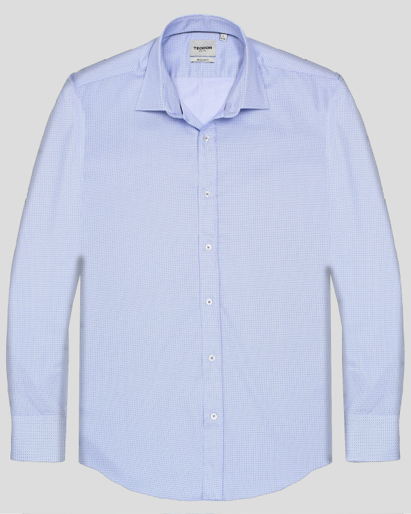 СВЕТЛОСИНЯ РИЗА В СИТЕН ФИГУРАЛЕН ДЕСЕН 