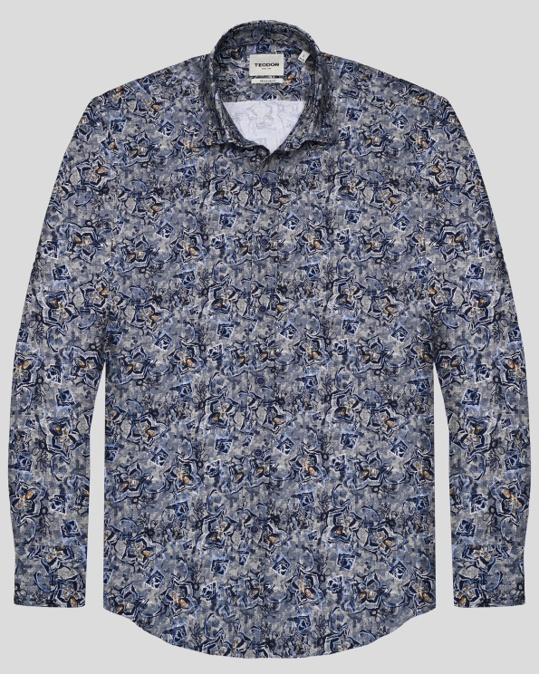 МНОГОЦВЕТНА ФЛОРАЛНО ПРИНТИРАНА РИЗА СВОБОДЕН СИЛУЕТ