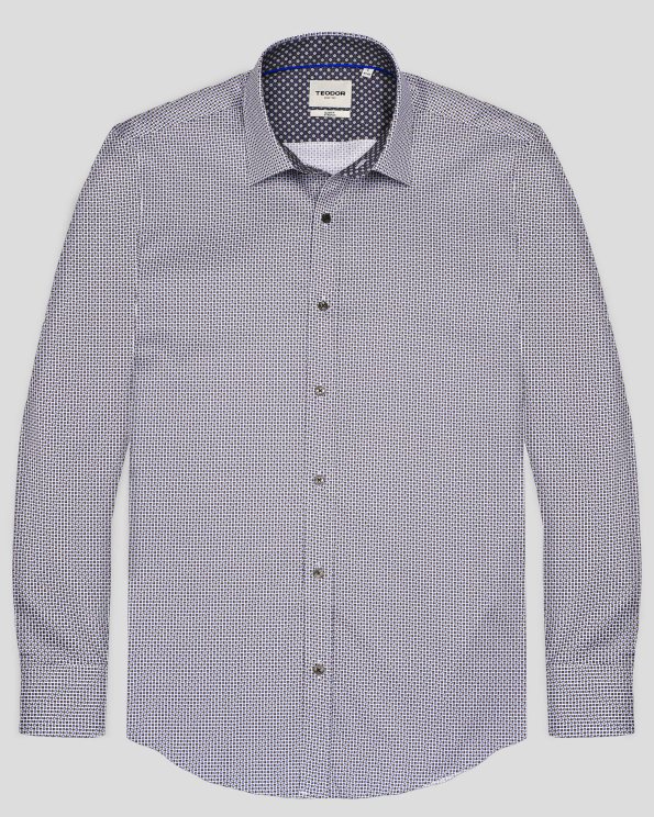 МНОГОЦВЕТНА РИЗА В СИТЕН ФИГУРАЛЕН ПРИНТ ВТАЛЕН СИЛУЕТ 