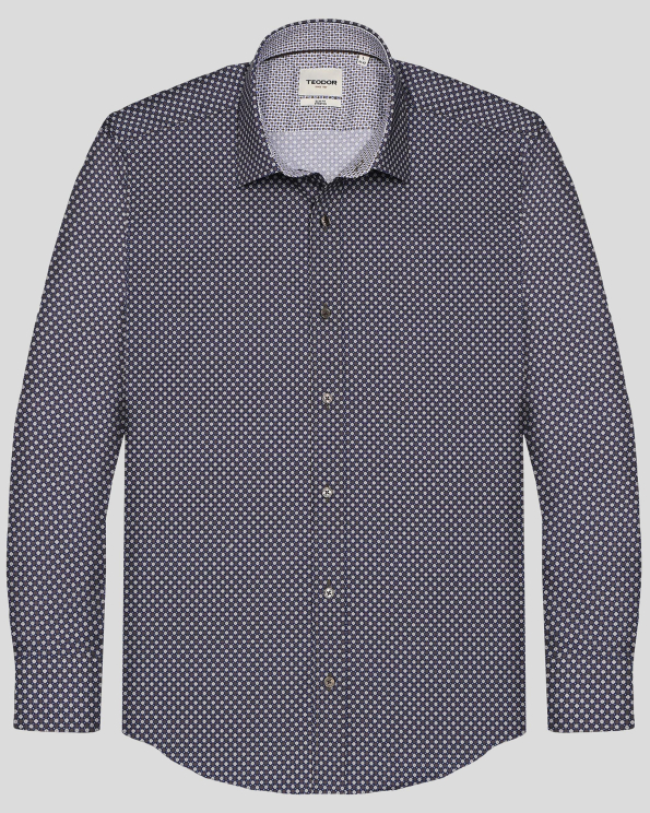 МНОГОЦВЕТНА ЕЛАСТИЧНА РИЗА В СИТЕН ФИГУРАЛЕН ПРИНТ