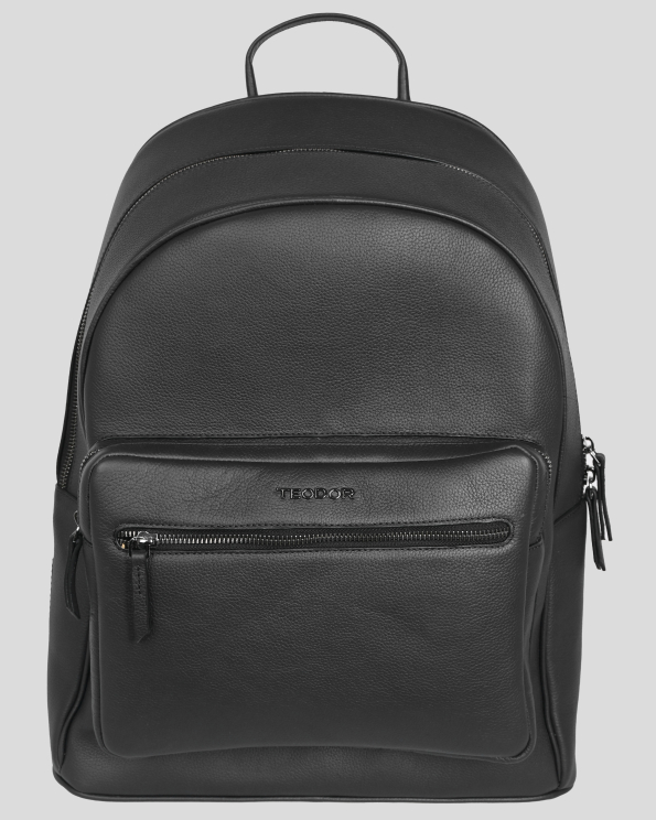 ЧЕРНА КОМБИНИРАНА РАНИЦА ОТ ЕСТЕСТВЕНА КОЖА ШАГРЕН