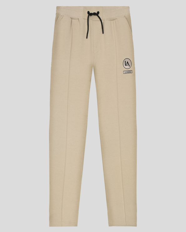 БЕЖОВО СПОРТНО ДОЛНИЩЕ С ФИКСИРАН РЪБ И ГУМИРАНА ЛОГО ЕМБЛЕМА