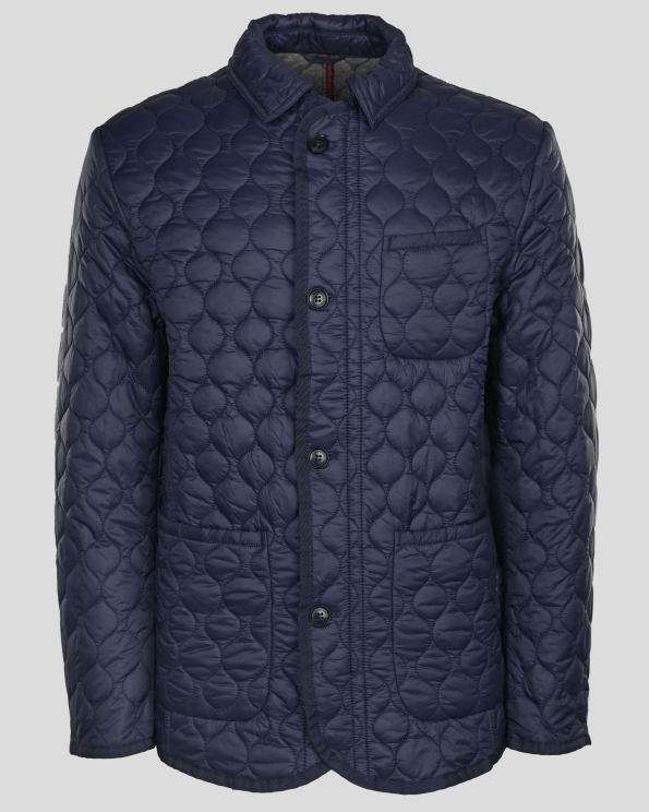  ТЪМНОСИНЬО ОЛЕКОТЕНО ЯКЕ ТИП САКО В ТОНАЛЕН ФИГУРАЛЕН ПРИНТ