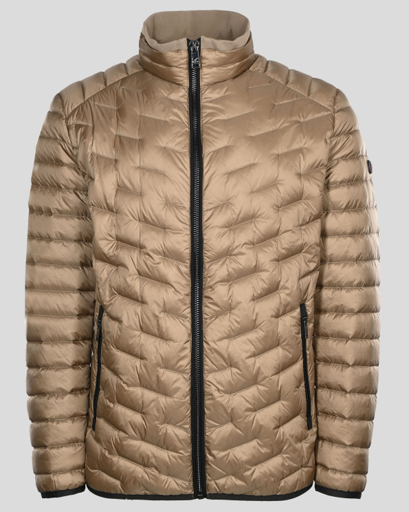  СВЕТЛОКАФЯВО ОЛЕКОТЕНО ПРЕХОДНО ЯКЕ С ПЪЛНЕЖ ОТ ЕСТЕСТВЕН ПУХ