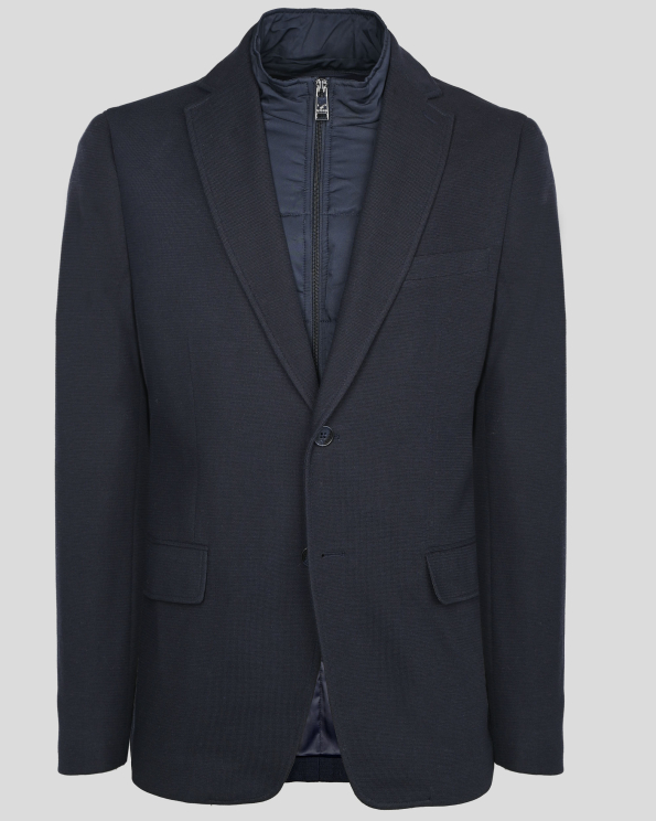 ТЪМНОСИНЬО СПОРТНО-ЕЛЕГАНТНО САКО С КРЪПКИ НА ЛАКТИТЕ И ПОДВИЖЕН ЕЛЕК