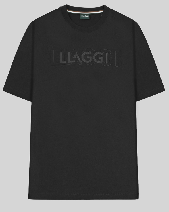 ЧЕРНА ОВЪРСАЙЗ ТЕНИСКА С БРОДЕРИЯ И ГУМИРАН ПРИНТ