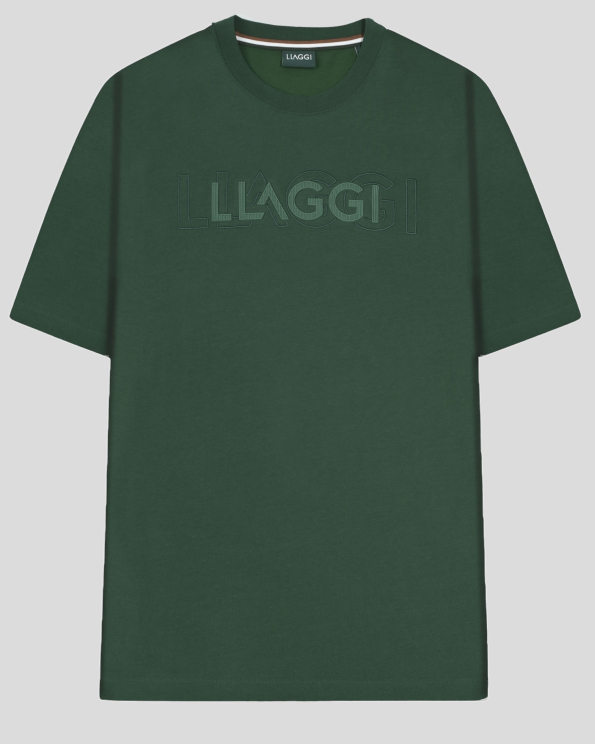 ЗЕЛЕНА ОВЪРСАЙЗ ТЕНИСКА ОТ ПАМУК И БАМБУК С БРОДЕРИЯ ЛОГО