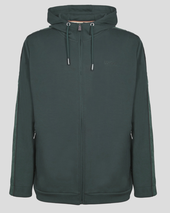 ЗЕЛЕН ПАМУЧЕН СУИТШЪРТ С ДЖОБОВЕ И ГУМИРАНА ЛОГО ЕМБЛЕМА 