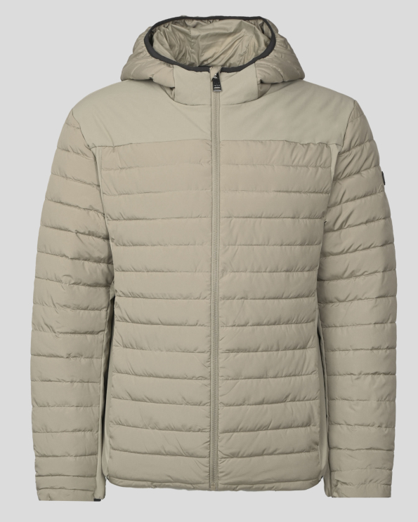 ОЛЕКОТЕНО ЯКЕ С КАЧУЛКА И ГУМИРАНА ЛОГО ЕМБЛЕМА В ЦВЯТ КАКИ