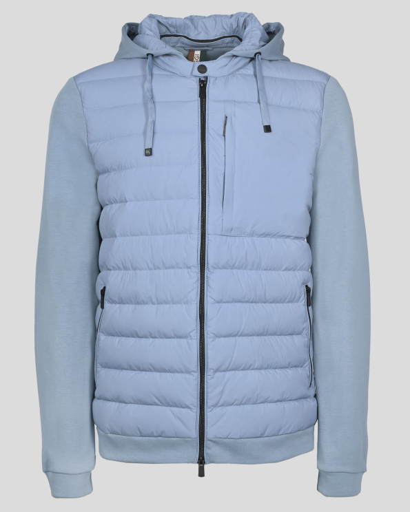 КОМБИНИРАНО КЪСО ЯКЕ С ПОДВИЖНА КАЧУЛКА В ЛЕДЕНО СИН ЦВЯТ