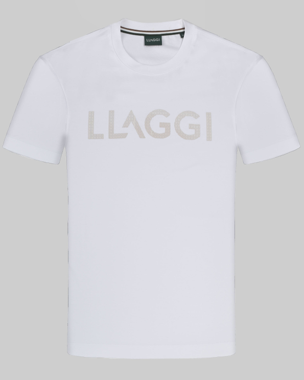 БЯЛА ТЕНИСКА С ОБЛО ДЕКОЛТЕ И НАДПИС ПРИНТ