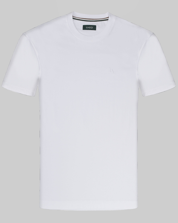 ПАМУЧНА БЯЛА ТЕНИСКА С БРОДЕРИЯ ЛОГО