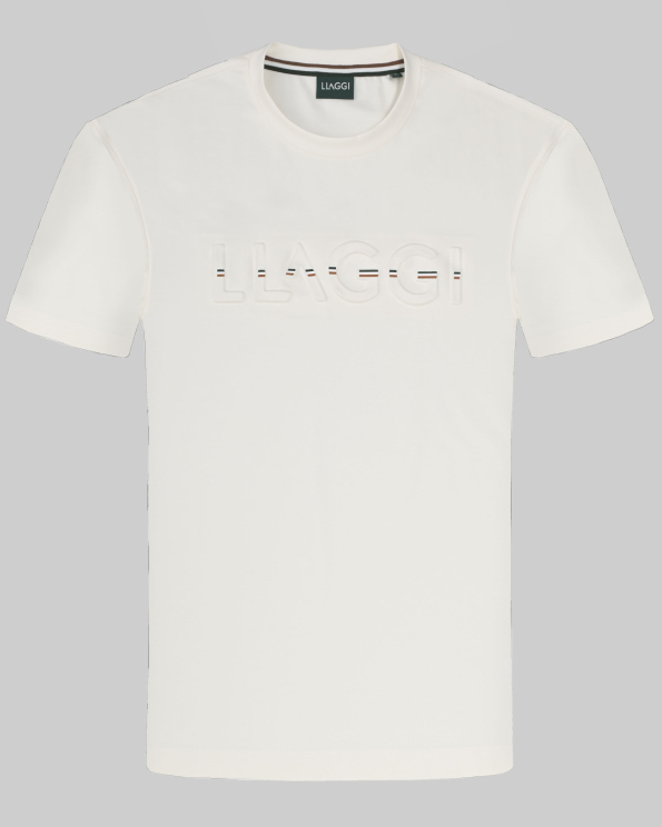 ТЕНИСКА С РЕЛЕФЕН ПРИНТ И ОБЛО ДЕКОЛТЕ  В ЦВЯТ ЕКРЮ