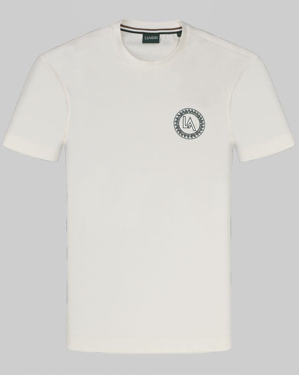 ПАМУЧНА ТЕНИСКА С ГУМИРАН ЛОГО ПРИНТ В ЦВЯТ ЕКРЮ