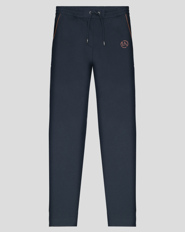 ТЪМНОСИНЬО СПОРТНО ДОЛНИЩЕ С БРОДИРАНА ЛОГО ЕМБЛЕМА