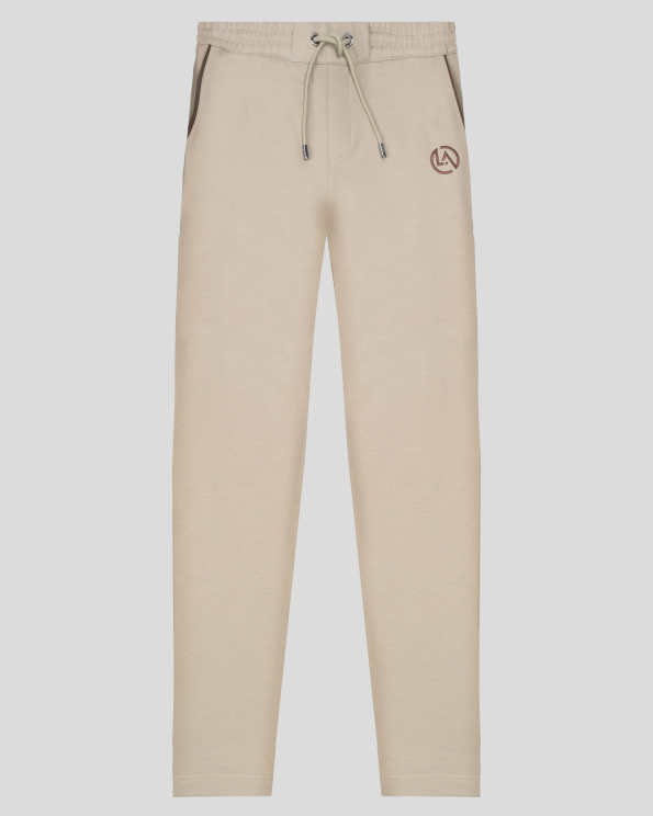 БЕЖОВ СПОРТЕН ПАНТАЛОН С КОЖЕНИ ЕЛЕМЕНТИ 