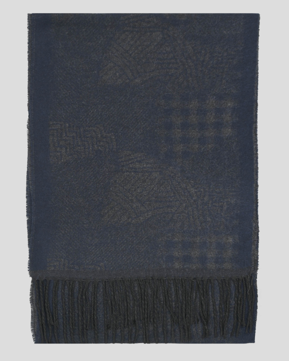 МЕК ТЪМНОСИН ШАЛ С ФИГУРАЛЕН ДЕСЕН В СИВО