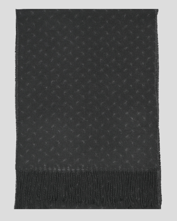 ФИГУРАЛЕН ШАЛ ОТ ВИСКОЗА В ЧЕРНО СИВ  МЕЛАНЖ