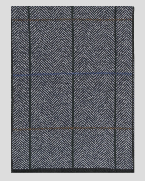 ШАЛ ОТ 100% КОПРИНА В ДЕСЕН РИБЕНА КОСТ С ДВЕ ЛИЦА