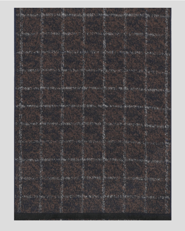 МЕК ШАЛ ОТ 100% КОПРИНА НА КВАДРАТИ В КАФЯВ МЕЛАНЖ