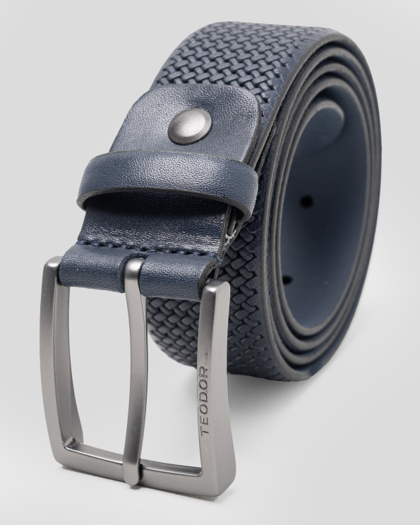 ТЪМНОСИН РЕЛЕФЕН КОЛАН ОТ 100% ЕСТЕСТВЕНА КОЖА