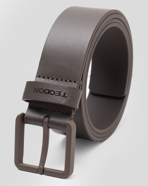 ТЪМНОКАФЯВ КОЛАН ОТ 100% ЕСТЕСТВЕНА КОЖА С ЛОГО