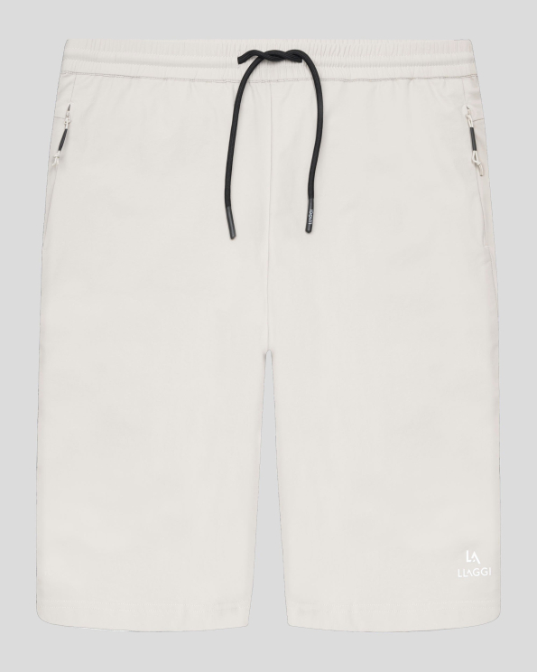 СВЕТЛОСИВИ СПОРТНИ ШОРТИ С РЕФЛЕКТЕН ЛОГО НАДПИС