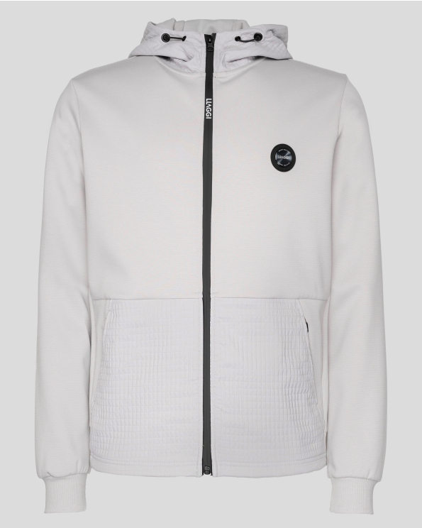 СВЕТЛОСИВ СУИТШЪРТ С КАЧУЛКА И ГУМИРАН ЛОГО БАДЖ