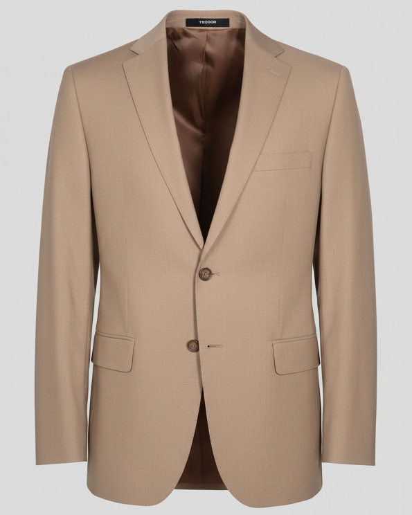 КЛАСИЧЕСКО САКО СЪС СВАЛЕН РЕВЕР В ЦВЯТ КАМЕЛ  /ЧАСТ ОТ КОСТЮМ/