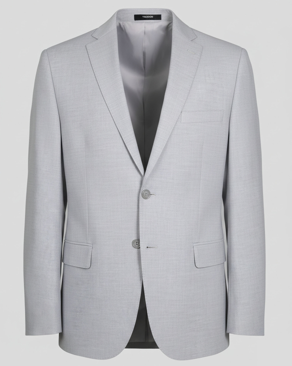 КЛАСИЧЕСКО САКО С ДВА ШЛИЦА В СИВ МЕЛАНЖ /ЧАСТ ОТ КОСТЮМ/