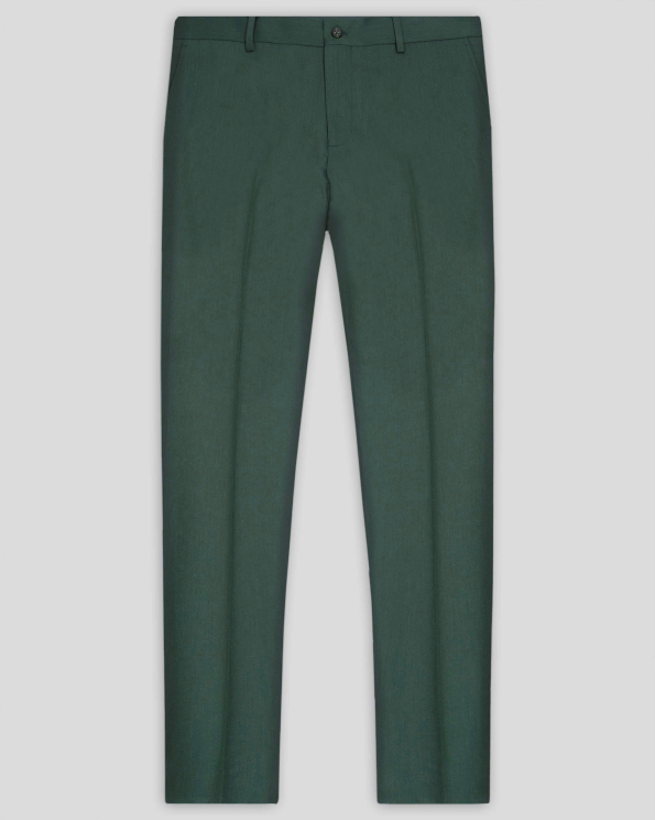 ЗЕЛЕН КЛАСИЧЕСКИ ПАНТАЛОН ОТ ФИНА ВЪЛНА С ЕЛАСТАН  /ЧАСТ ОТ КОСТЮМ/