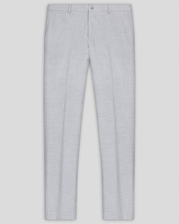 КЛАСИЧЕСКИ ВТАЛЕН ПАНТАЛОН С ЕЛАСТАН В СИВ  МЕЛАНЖ /ЧАСТ ОТ КОСТЮМ/