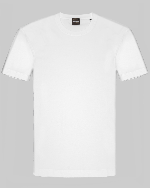 БЯЛА ТЕНИСКА ОТ МЕРСЕРИЗИРАН ЕГИПЕТСКИ ПАМУК С ЛОГО