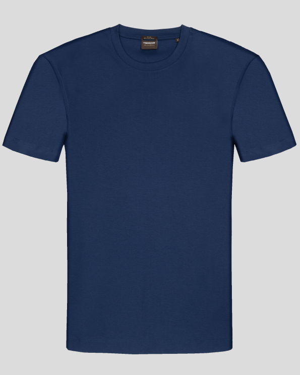 ДЕНИМ СИНЯ ТЕНИСКА ОТ МЕРСЕРИЗИРАН ПАМУК 