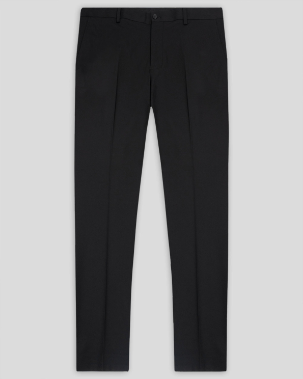 ЧЕРЕН КЛАСИЧЕСКИ ПАНТАЛОН ОТ ФИНА ВЪЛНА С ЕЛАСТАН /ЧАСТ ОТ КОСТЮМ/