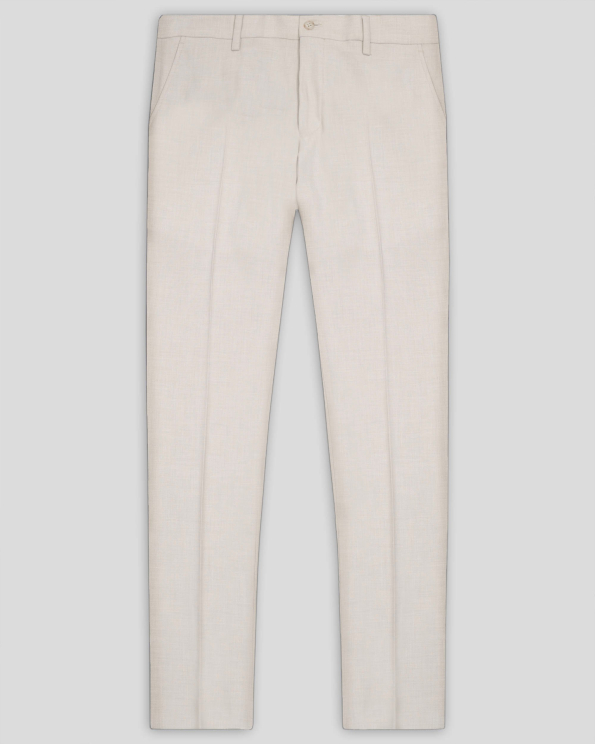 БЕЖОВ ПАНТАЛОН В СИТНА СТРУКТУРА СИЛНО ВТАЛЕН СИЛУЕТ /ЧАСТ ОТ КОСТЮМ/