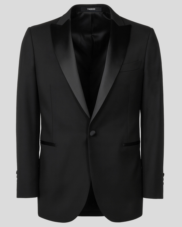 ЧЕРНО ЦЕРЕМОНИАЛНО САКО ВТАЛЕН СИЛУЕТ /ЧАСТ ОТ КОСТЮМ/