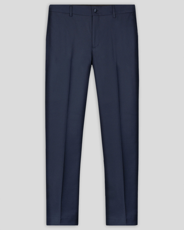 ТЪМНОСИН СТРУКТУРЕН ПАНТАЛОН ВТАЛЕН СИЛУЕТ /ЧАСТ ОТ КОСТЮМ/