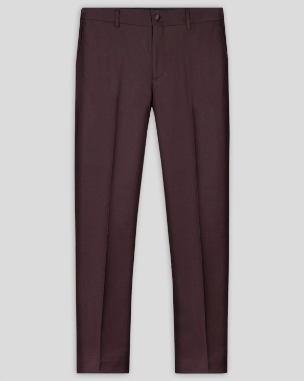 КЛАСИЧЕСКИ СТРУКТУРЕН ПАНТАЛОН В ЦВЯТ БОРДО /ЧАСТ ОТ КОСТЮМ/